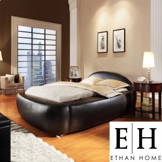 ETHAN HOME Yorkshire Black Bonded Leather Modern Upholstered Bed Today