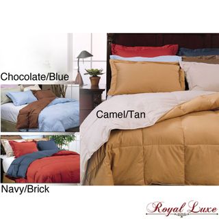 Royal Luxe Reversible Down Comforter and Sham Set