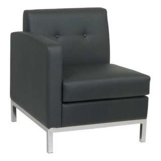 Office Star WST51LF B18 Chair, Left Arm Facing, Black Faux Leather