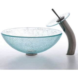 Kraus Broken Glass Vessel Sink and Waterfall Faucet Today $219.95 5.0