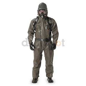 Dupont LV128TXXXL Chemical Resistant Suit, Olive Green, 3XL