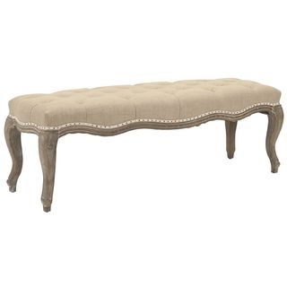 Limoux Grey Carved Oak Bench