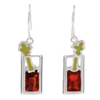 Silvermoon Silver Cubic Zirconia and Enamel Bloody Mary Earrings