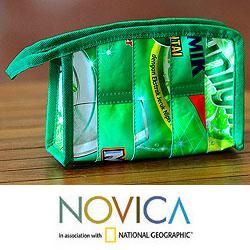 Recycled Wrapper New Green Medium Cosmetic Bag (Indonesia) Today $