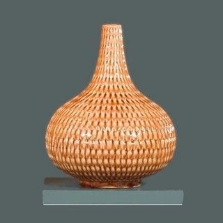 Honey Almond Woven Modern Basket Vase Lamp
