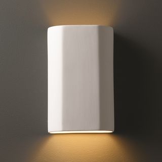 light ADA Approved Cylindrical Ceramic Bisque Wall Sconce