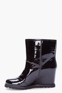 Marc By Marc Jacobs Black Patent Wedge Snow Boots for women