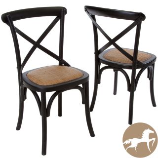 Christopher Knight Home Smith Black Cross back Dining Chairs (Set of 2