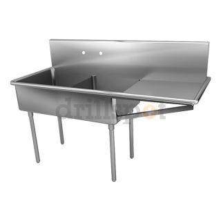 Just Manufacturing NSFB 230 24R 2 Double Compartment Sink, 57 In L