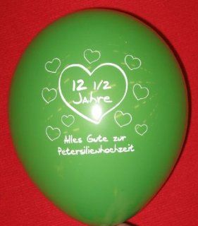10 grüne Luftballons 12,5 Jahre   Petersilienhochzeit, ca. 30 cm