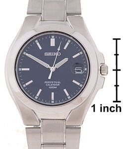 Seiko Mens Perpetual Calendar Blue Dial Stainless Steel Watch