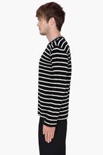 Comme Des Garçons Homme Plus Black Striped Mogal Sweater for men