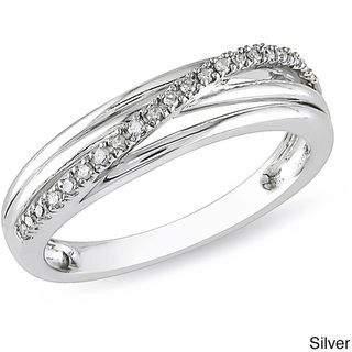 Miadora Round cut Diamond Accent High polish Sterling Silver Ring