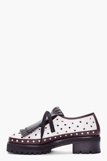 Marni Three tone Punched leather Fringed Oxford for women