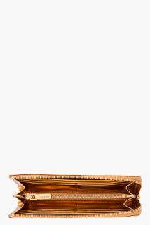 Marni Long Gold Patent Leather Zip Wallet for women