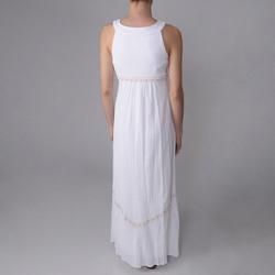 Sangria Womens Gauzy White Sleeveless Maxi Dress