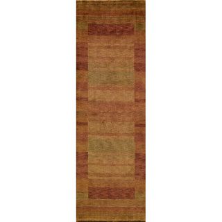 Hand loomed Loft Rust Gabbeh Border Wool Rug (26 x 8) Today: $129.99