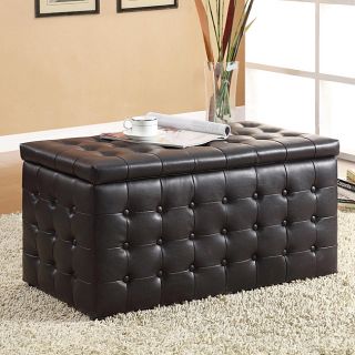 ETHAN HOME Mason Black Storage Bench and Two Cube Ottomans Compare $
