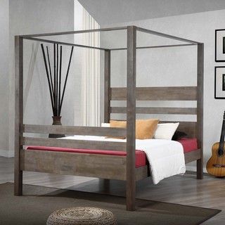 Marion Charcoal Grey Queen Canopy Bed
