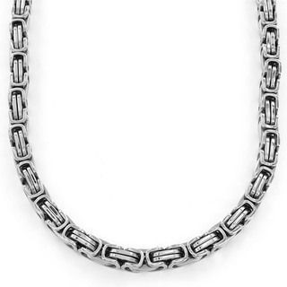 West Coast Jewelry Stainless Steel Mens Byzantine Chain Necklace