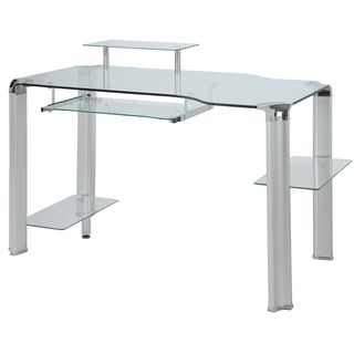 Innovex Clear Glass Computer Desk