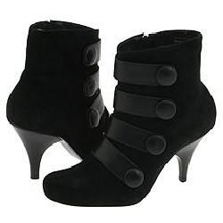Christin Michaels Yvette Black Suede/Black Leather Boots