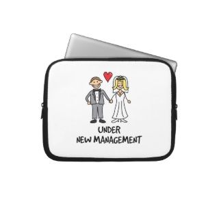 Hochzeits Cartoon   unter neuem Management Laptop Computer